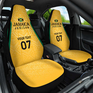 Afro-Jamaica Custom Car Seat Cover Golden Ethnic Motifs