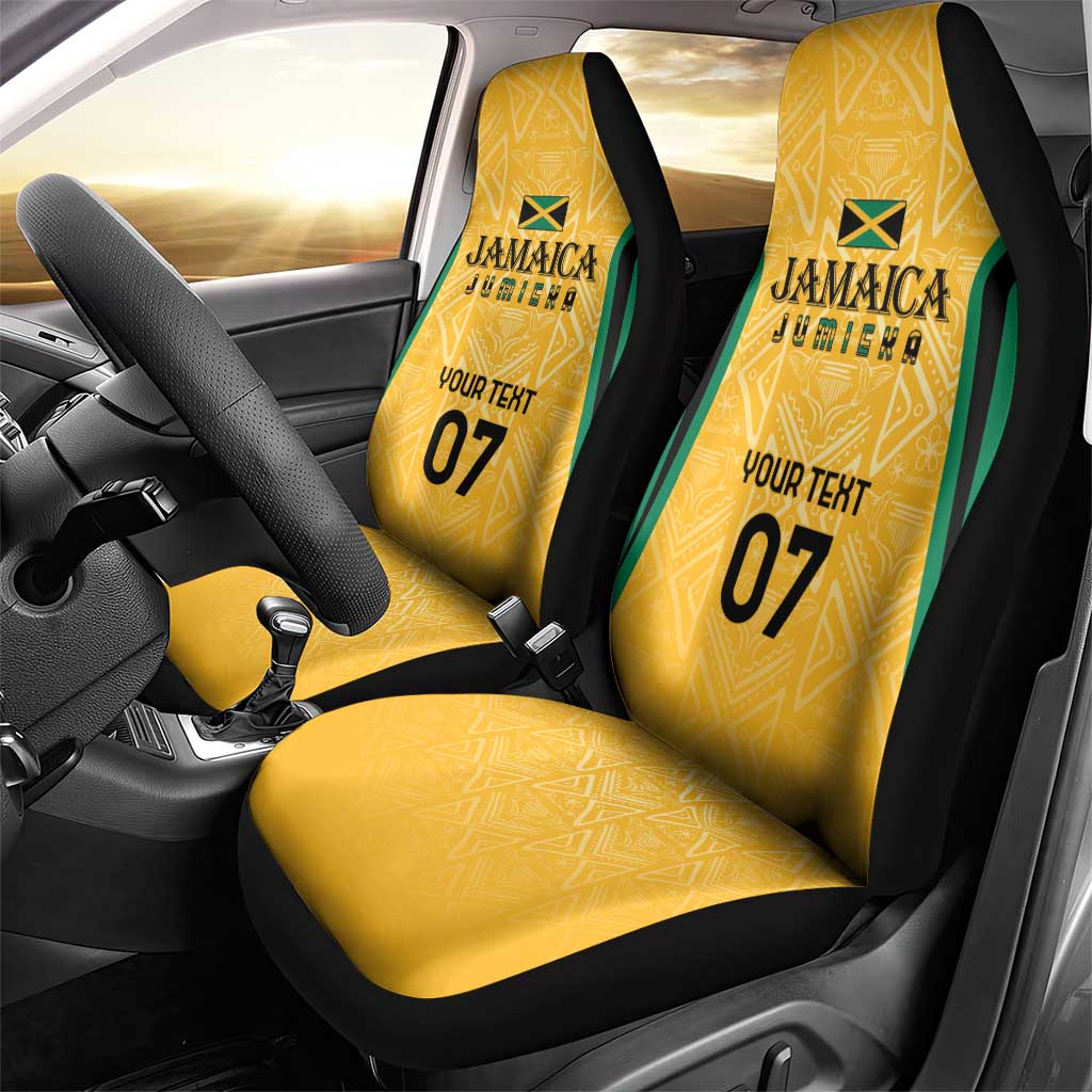 Afro-Jamaica Custom Car Seat Cover Golden Ethnic Motifs