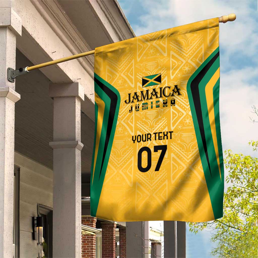 Afro-Jamaica Custom Garden Flag Golden Ethnic Motifs