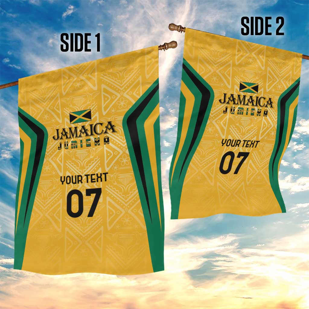 Afro-Jamaica Custom Garden Flag Golden Ethnic Motifs