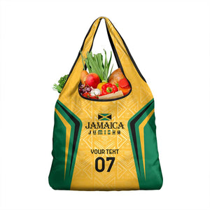 Afro-Jamaica Custom Grocery Bag Golden Ethnic Motifs