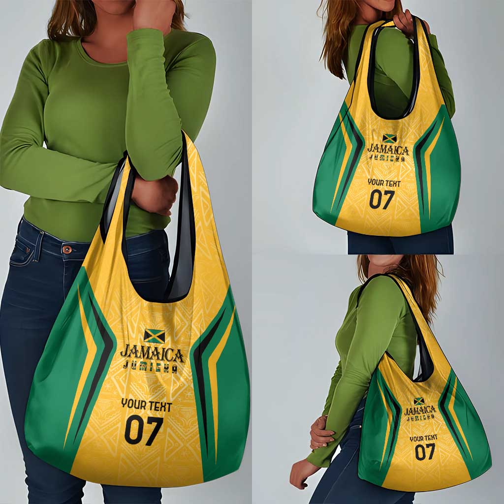 Afro-Jamaica Custom Grocery Bag Golden Ethnic Motifs