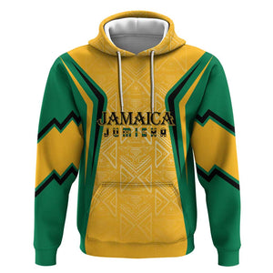 Afro-Jamaica Custom Hoodie Golden Ethnic Motifs
