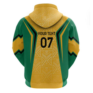 Afro-Jamaica Custom Hoodie Golden Ethnic Motifs