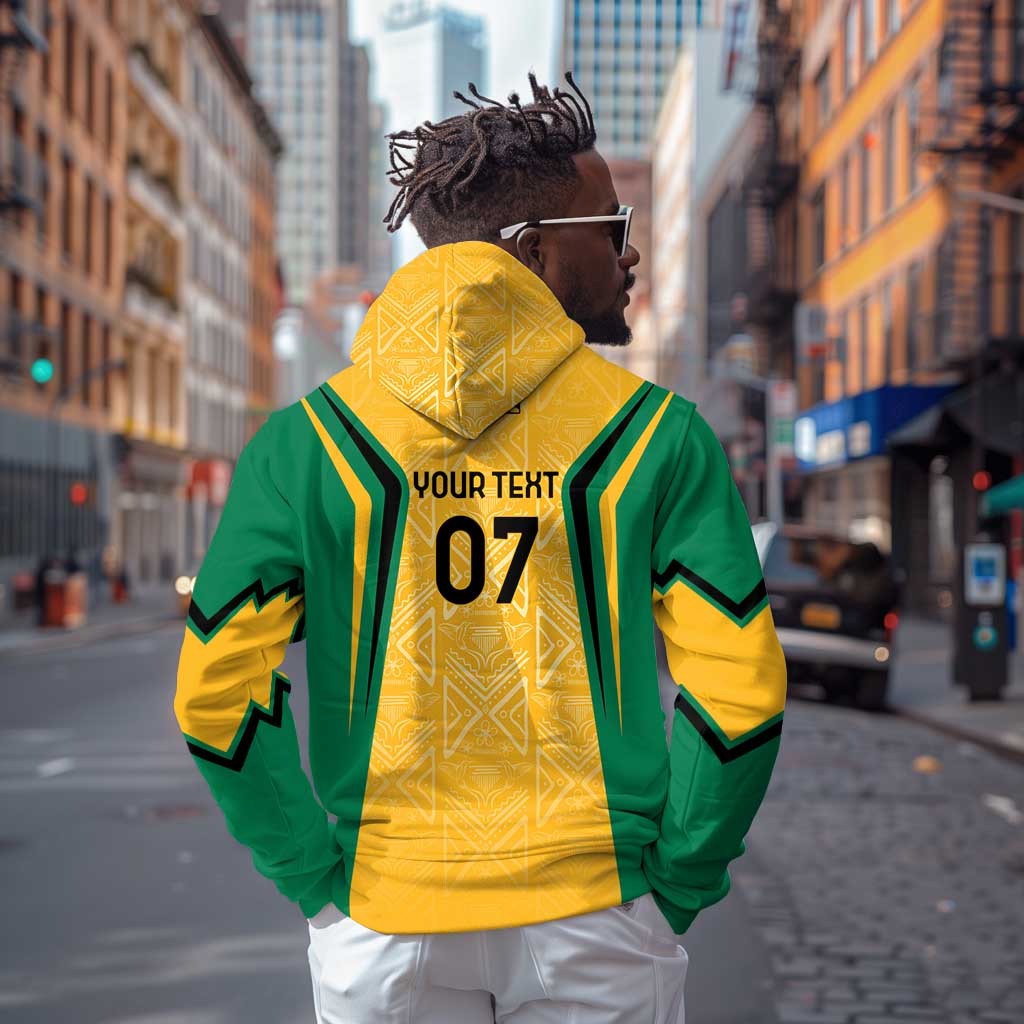 Afro-Jamaica Custom Hoodie Golden Ethnic Motifs