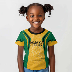 Afro-Jamaica Custom Kid T shirt Golden Ethnic Motifs