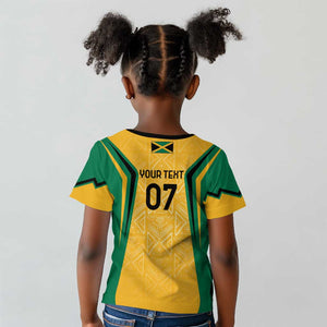 Afro-Jamaica Custom Kid T shirt Golden Ethnic Motifs