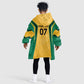 Afro-Jamaica Custom Kid Wearable Blanket Hoodie Golden Ethnic Motifs
