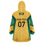 Afro-Jamaica Custom Kid Wearable Blanket Hoodie Golden Ethnic Motifs