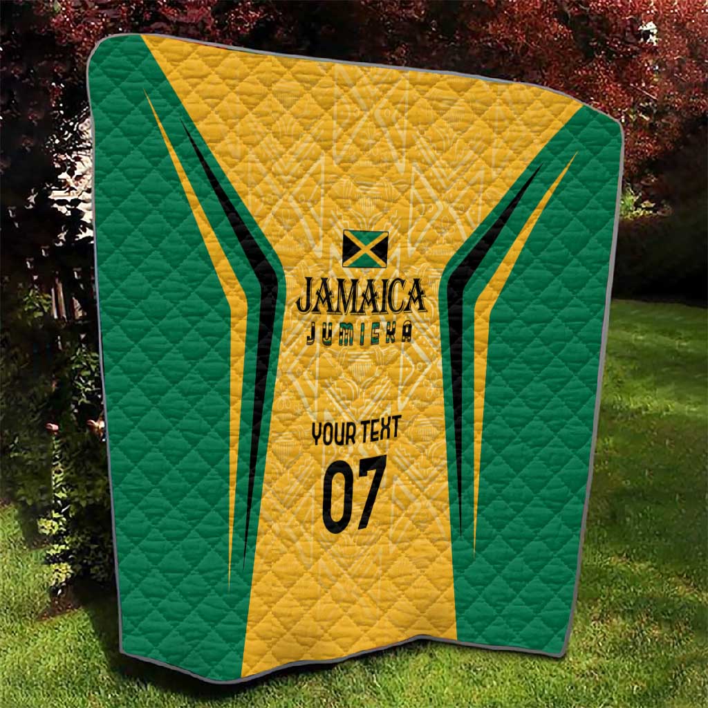Afro-Jamaica Custom Quilt Golden Ethnic Motifs