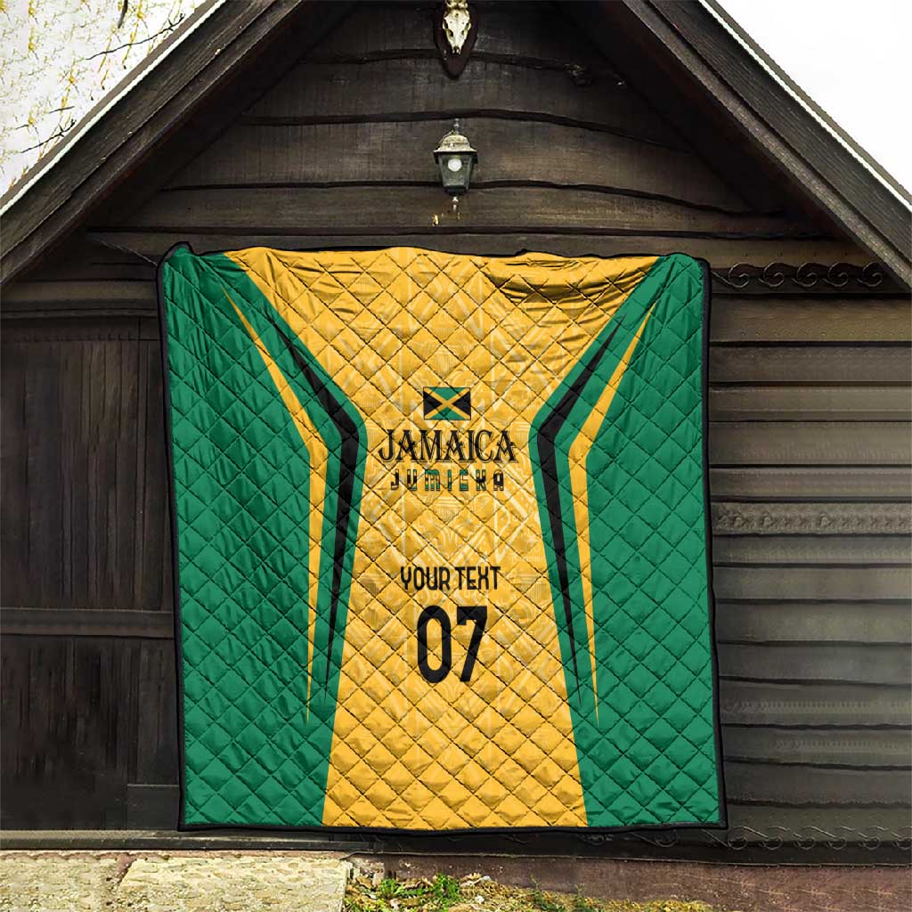 Afro-Jamaica Custom Quilt Golden Ethnic Motifs
