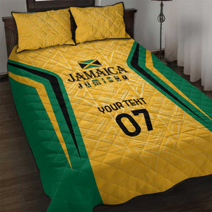 Afro-Jamaica Custom Quilt Bed Set Golden Ethnic Motifs