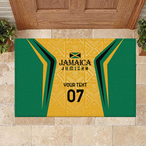 Afro-Jamaica Custom Rubber Doormat Golden Ethnic Motifs