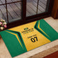 Afro-Jamaica Custom Rubber Doormat Golden Ethnic Motifs