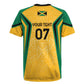 Afro-Jamaica Custom Rugby Jersey Golden Ethnic Motifs