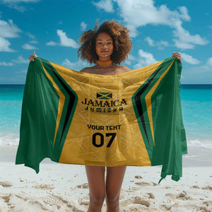 Afro-Jamaica Custom Sarong Golden Ethnic Motifs