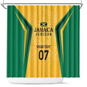 Afro-Jamaica Custom Shower Curtain Golden Ethnic Motifs