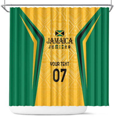 Afro-Jamaica Custom Shower Curtain Golden Ethnic Motifs