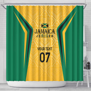 Afro-Jamaica Custom Shower Curtain Golden Ethnic Motifs