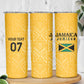 Afro-Jamaica Custom Skinny Tumbler Golden Ethnic Motifs