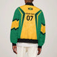 Afro-Jamaica Custom Sleeve Zip Bomber Jacket Golden Ethnic Motifs
