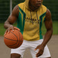 Afro-Jamaica Custom Sleeveless Hoodie Golden Ethnic Motifs - African Pride