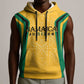 Afro-Jamaica Custom Sleeveless Hoodie Golden Ethnic Motifs - African Pride