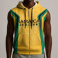 Afro-Jamaica Custom Sleeveless Zip Hoodie Golden Ethnic Motifs - African Pride