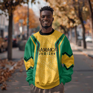 Afro-Jamaica Custom Sweatshirt Golden Ethnic Motifs