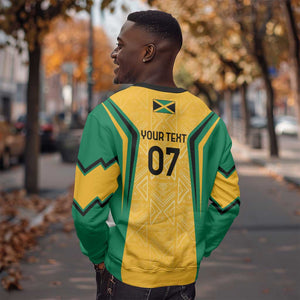 Afro-Jamaica Custom Sweatshirt Golden Ethnic Motifs