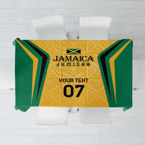 Afro-Jamaica Custom Tablecloth Golden Ethnic Motifs