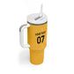 Afro-Jamaica Custom Tumbler With Handle Golden Ethnic Motifs