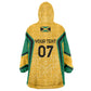 Afro-Jamaica Custom Wearable Blanket Hoodie Golden Ethnic Motifs
