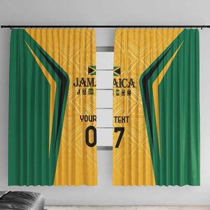 Afro-Jamaica Custom Window Curtain Golden Ethnic Motifs