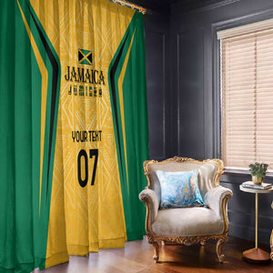 Afro-Jamaica Custom Window Curtain Golden Ethnic Motifs