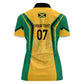 Afro-Jamaica Custom Women Polo Shirt Golden Ethnic Motifs