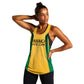 Afro-Jamaica Custom Women Racerback Tank Golden Ethnic Motifs