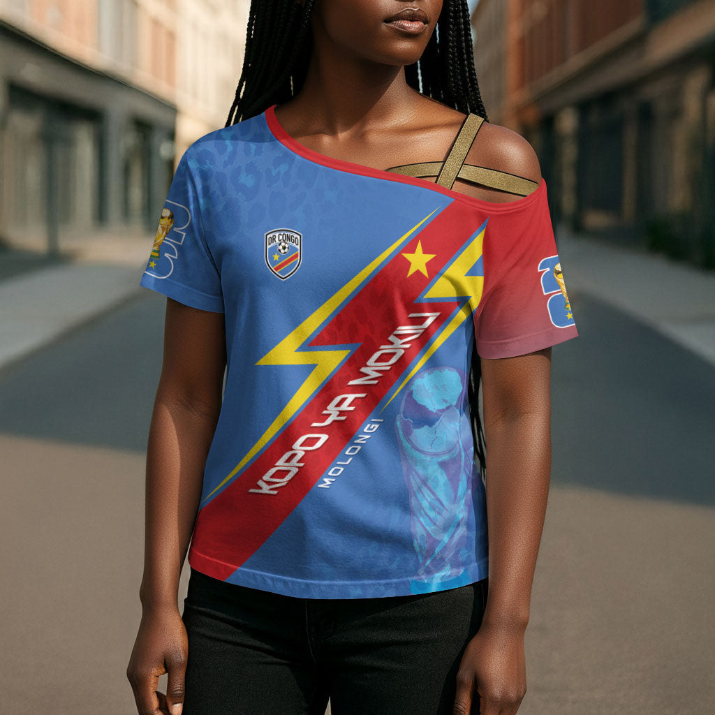 DR Congo 2026 Kopo ya Mokili Custom Cross Shoulder Shirt Leopards Making History