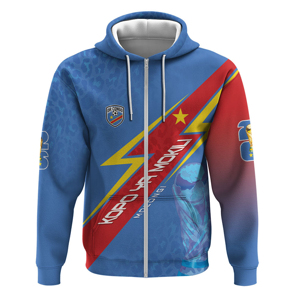 DR Congo 2026 Kopo ya Mokili Custom Hoodie Leopards Making History