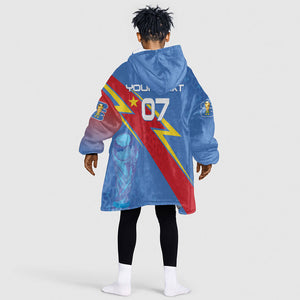 DR Congo 2026 Kopo ya Mokili Custom Kid Wearable Blanket Hoodie Leopards Making History