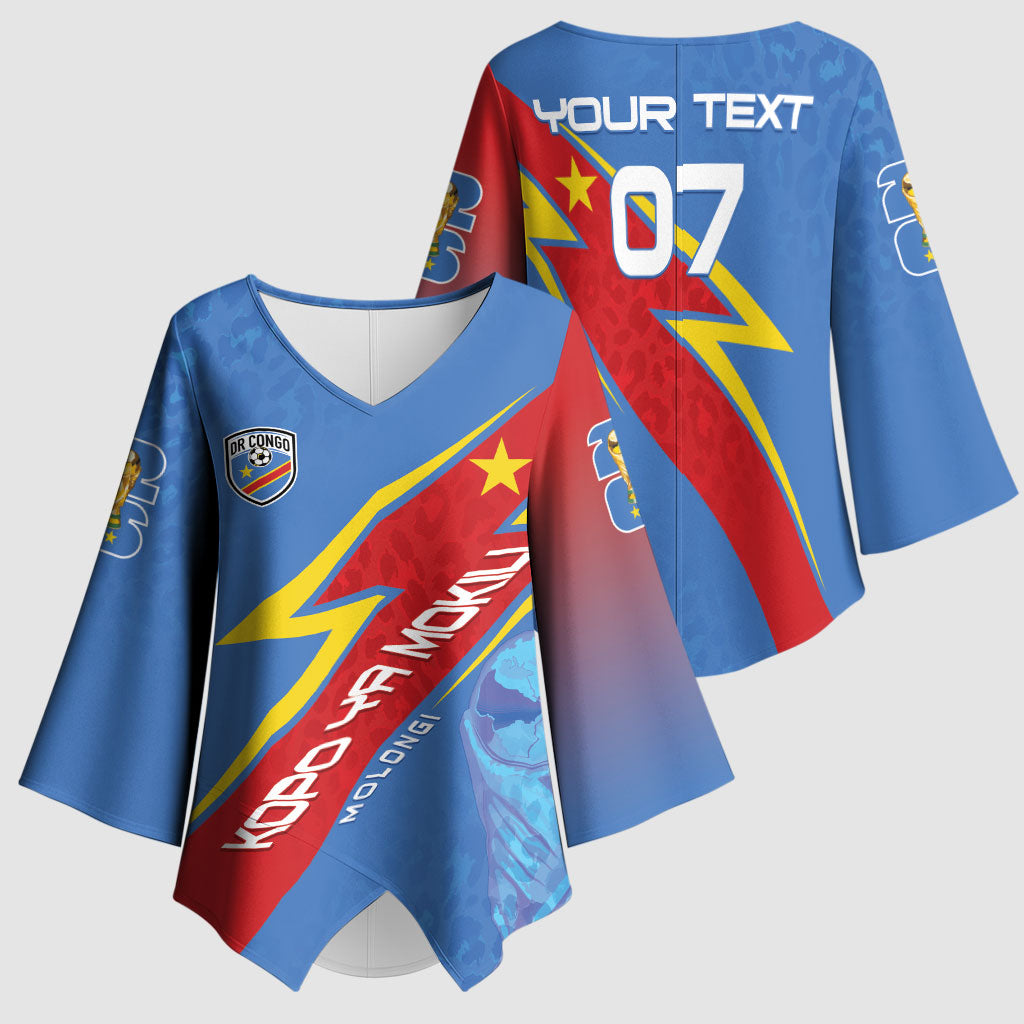 DR Congo 2026 Kopo ya Mokili Custom Kimono Sleeve Blouse Leopards Making History
