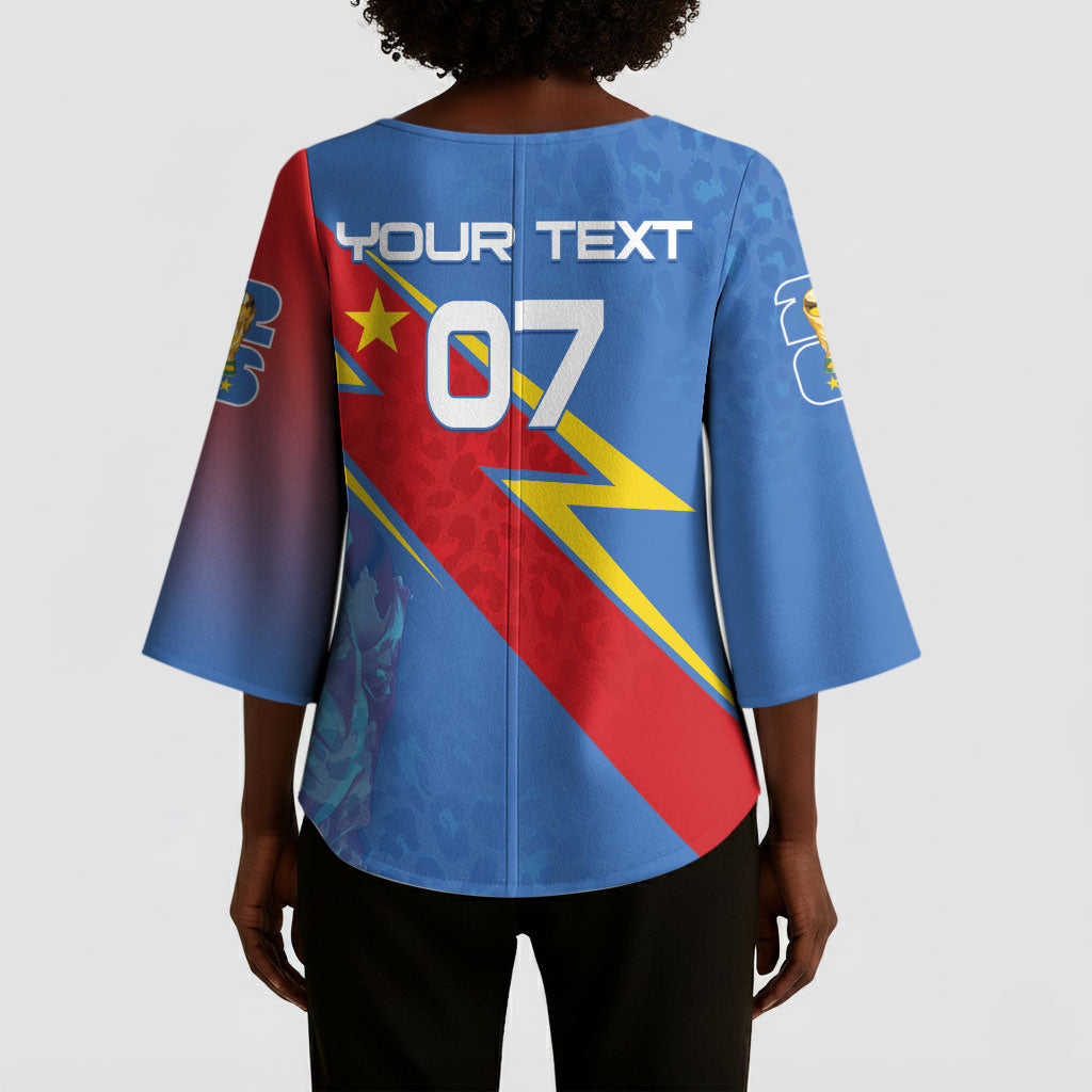 DR Congo 2026 Kopo ya Mokili Custom Kimono Sleeve Blouse Leopards Making History