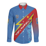 DR Congo 2026 Kopo ya Mokili Custom Long Sleeve Button Shirt Leopards Making History