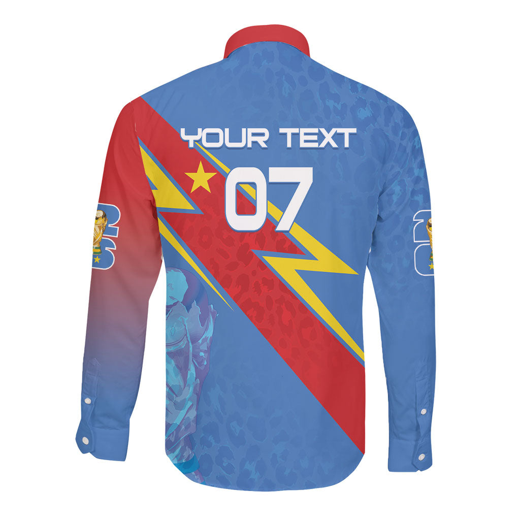 DR Congo 2026 Kopo ya Mokili Custom Long Sleeve Button Shirt Leopards Making History