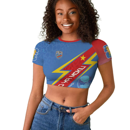 DR Congo 2026 Kopo ya Mokili Custom Raglan Cropped T shirt Leopards Making History