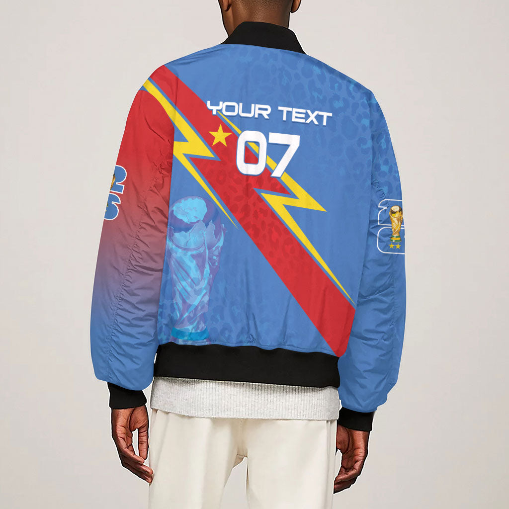 DR Congo 2026 Kopo ya Mokili Custom Sleeve Zip Bomber Jacket Leopards Making History