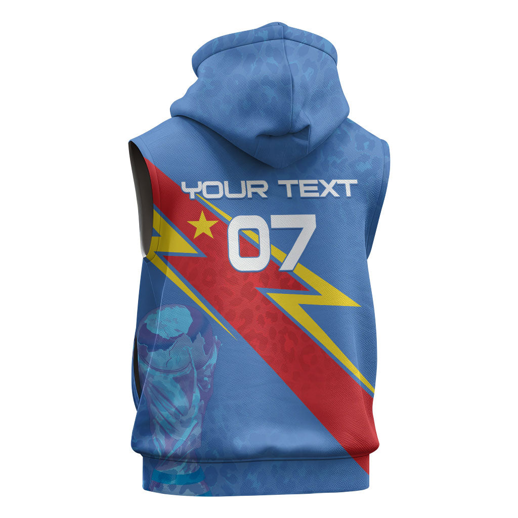 DR Congo 2026 Kopo ya Mokili Custom Sleeveless Zip Hoodie Leopards Making History