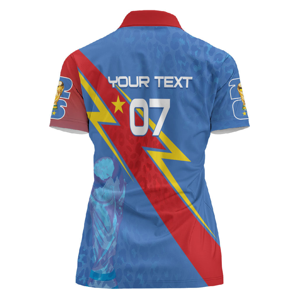 DR Congo 2026 Kopo ya Mokili Custom Women Polo Shirt Leopards Making History