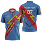 DR Congo 2026 Kopo ya Mokili Custom Zipper Polo Shirt Leopards Making History