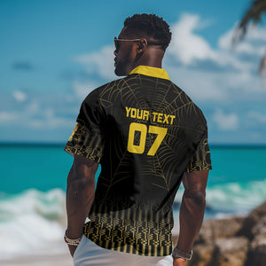 Ghana Black Star Custom Hawaiian Shirt Gold Ananse Spiderweb Inspired